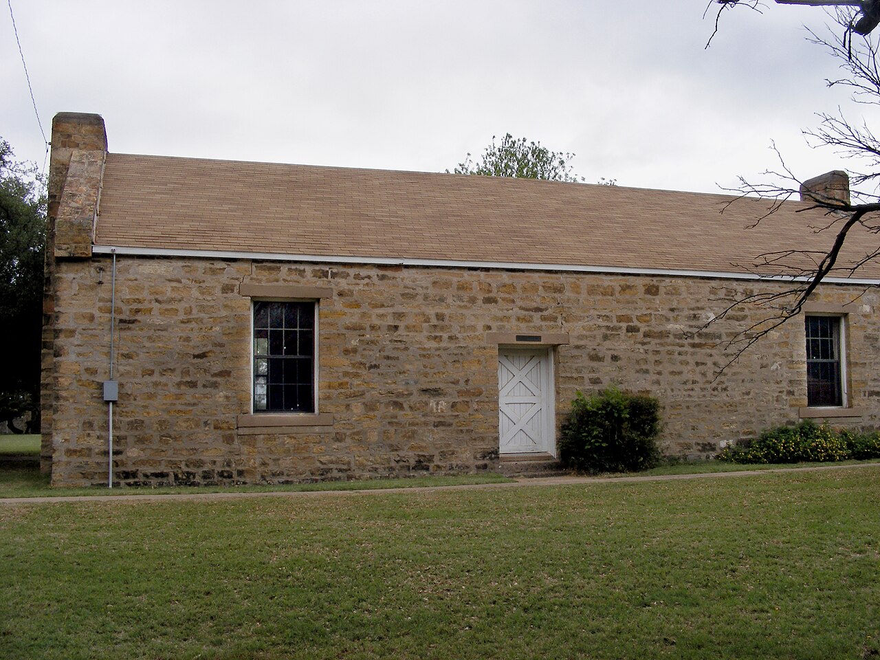 The stone kitchen at Fort Belknap in a 2009 photograph, used as nearby reservation-era context rather than a Tawakoni building.